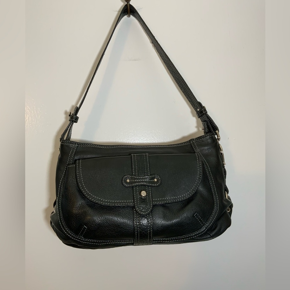 Etienne Aigner genuine pebbled leather plum colored interior clean NO FLAWS